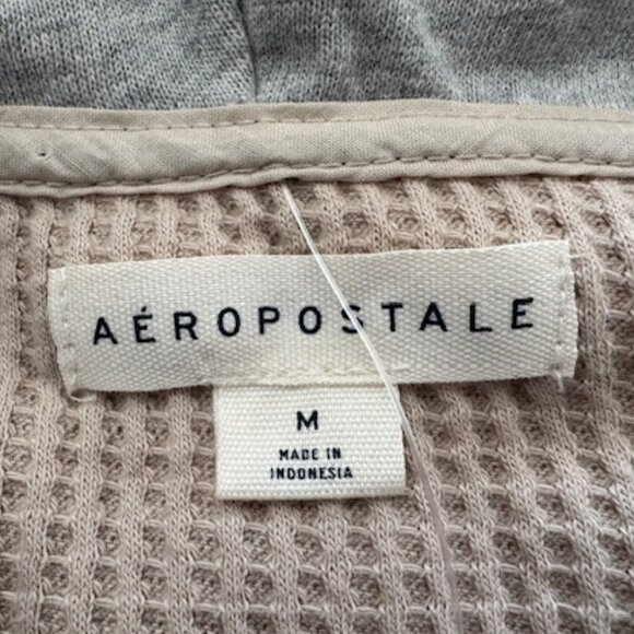 NWT Aeropostale Button Up Waffle Fabric Hoodie - Picture 3 of 8